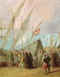Departure of Christopher Columbus from Palos, (detail)